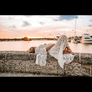 White lace maxi. Not lined